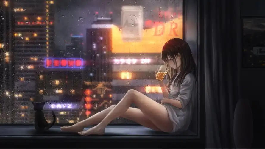 4k孤独壁纸 - 窗边 - 雨夜 - 霓虹「哲风壁纸」 4k孤独壁纸 - 窗边 - 雨夜 - 霓虹「哲风壁纸」