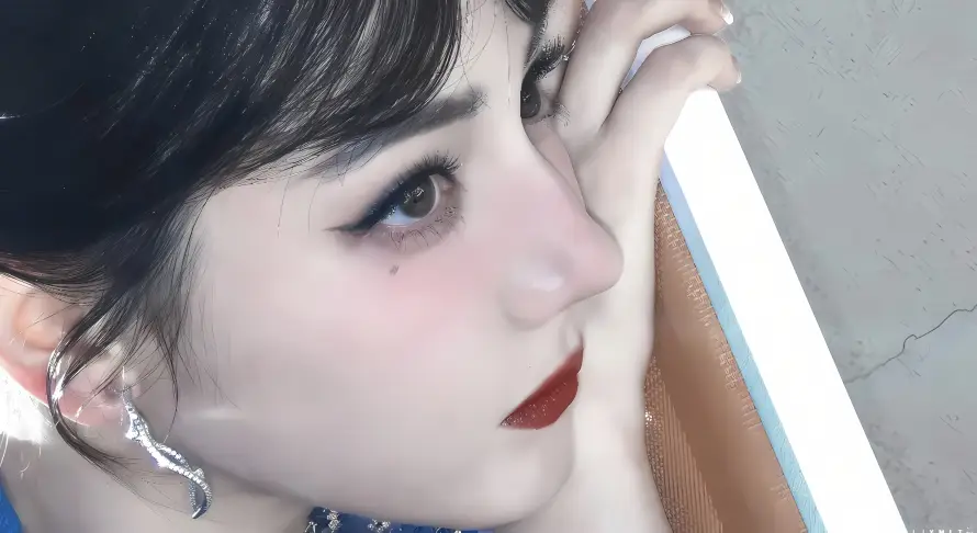 4k侧颜壁纸 - 妆容 - 精致 - 红唇「哲风壁纸」
