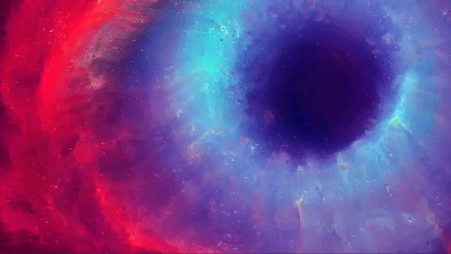 3k太空壁纸-红蓝星云 - 蓝洞-免费下载「哲风壁纸」