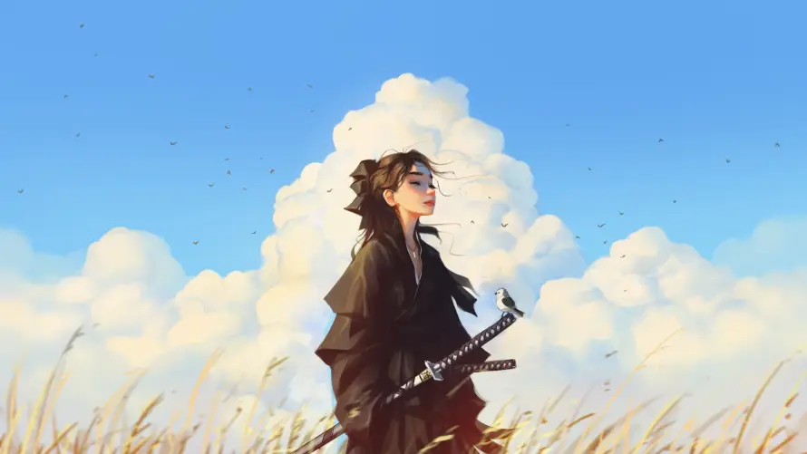 2k古风壁纸-武士刀 - 好看-动漫武士免费下载「哲风壁纸」