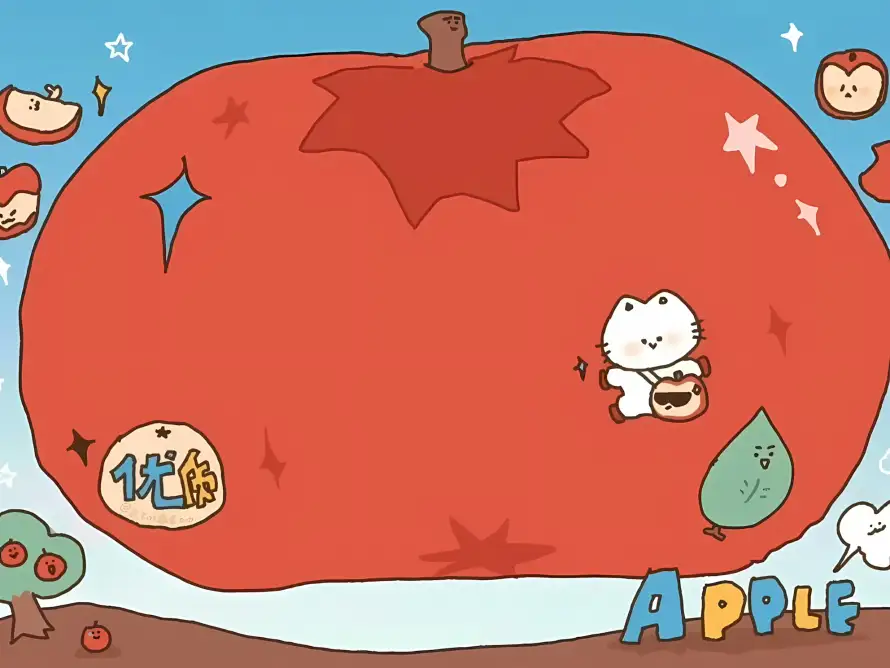 2k卡通壁纸-Apple壁纸和可爱-叶子热门的壁纸「哲风壁纸」