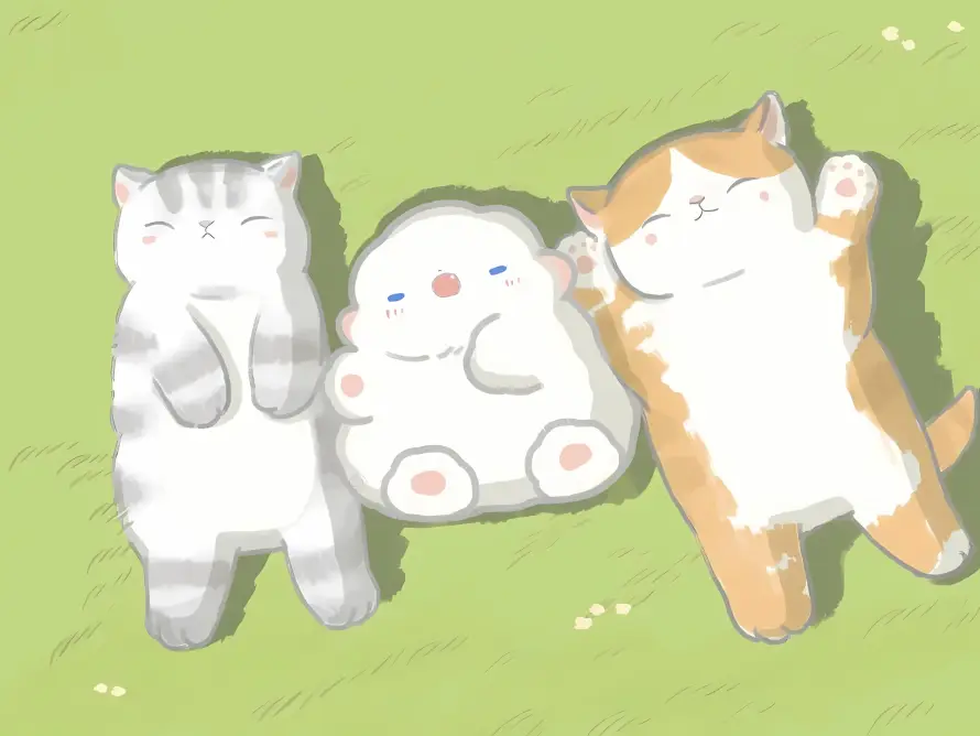 4k卡通壁纸 - 可爱 - 团子 - 小猫「哲风壁纸」