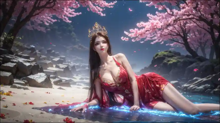 4k樱花壁纸 - 水 - 皇冠 - 红衣「哲风壁纸」