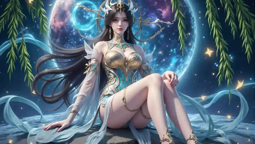 4k星空壁纸 - 柳枝 - 柳神 - 玄幻「哲风壁纸」