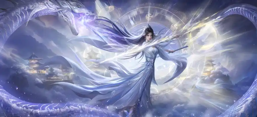 4k仙侠壁纸 - 巨龙 - 梦幻 - 白衣「哲风壁纸」