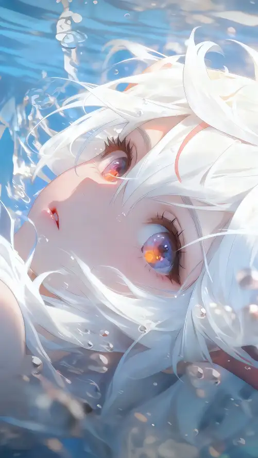 4k水下壁纸 - 水花 - 海水 - 二次元「哲风壁纸」