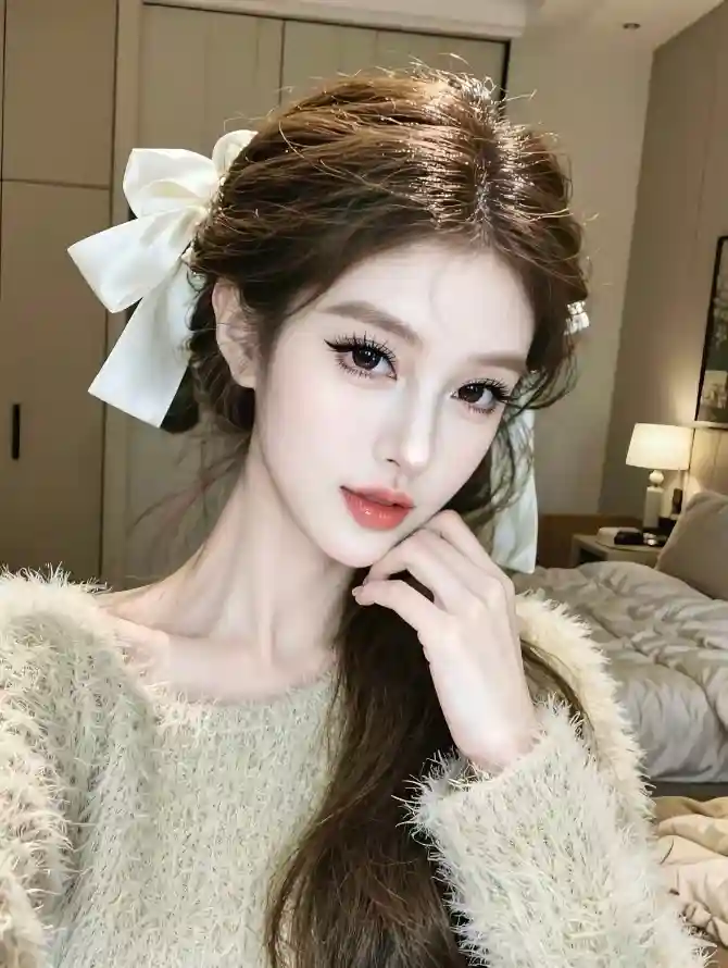 4k美女壁纸 - Ios - 卧室背景 - 妆容精致「哲风壁纸」