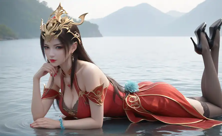 4k山水壁纸 - 红衣 - 黑丝 - 美杜莎「哲风壁纸」