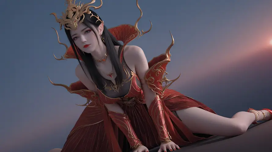 4k女王壁纸 - 玄幻 - 红衣 - 美杜莎「哲风壁纸」