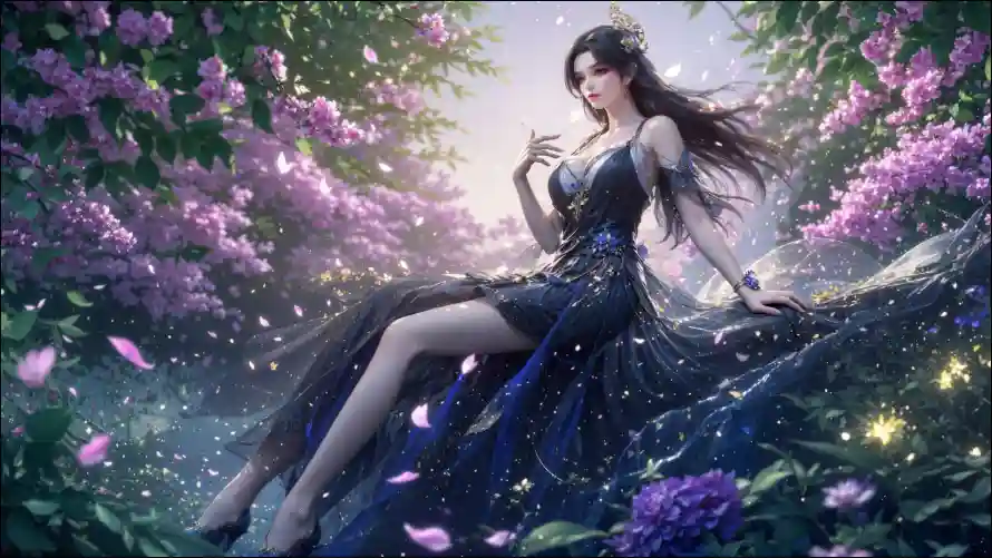 4k发光壁纸 - 曹颖 - 花瓣 - 古风美女「哲风壁纸」