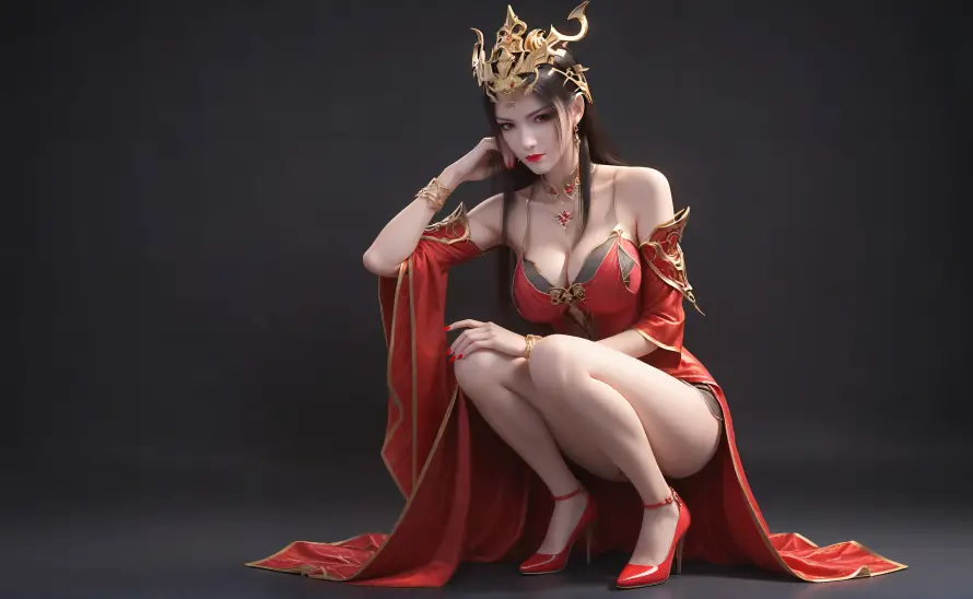 6k红衣壁纸-美杜莎 - 高跟鞋-斗破苍穹热门的壁纸「哲风壁纸」