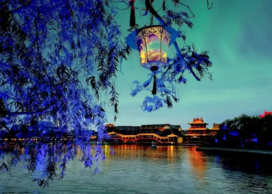 2k古风壁纸-古建筑和夜景-水面倒影免费下载「哲风壁纸」