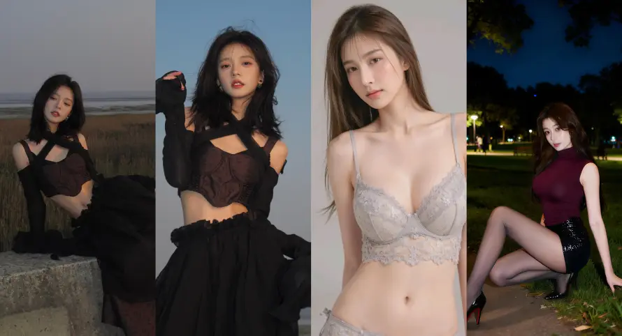 4k夜景壁纸-性感穿搭 - 户外-时尚美女免费下载「哲风壁纸」