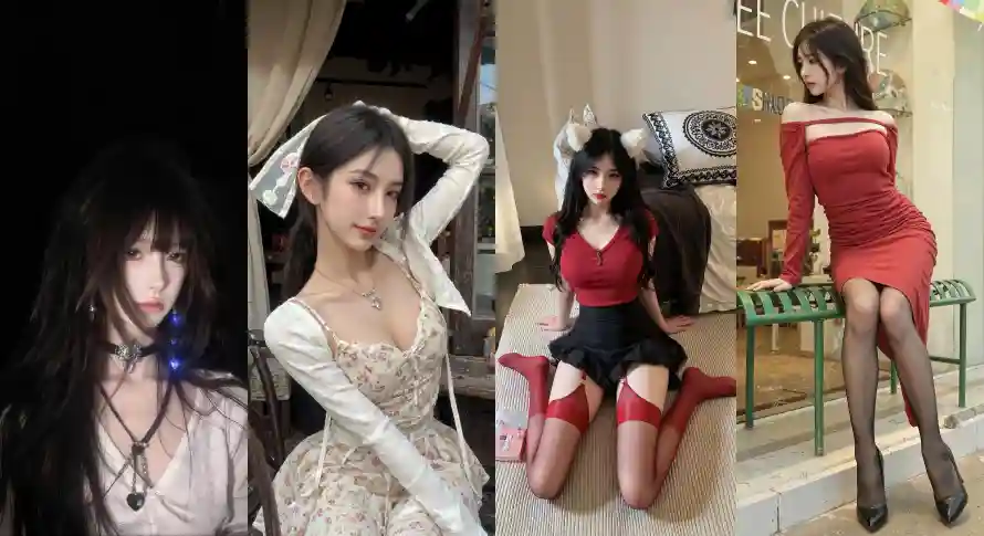 3k美女壁纸-连衣裙 - 长发-红衣美女免费下载「哲风壁纸」