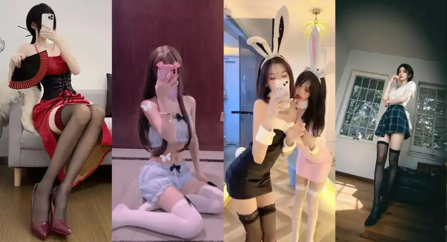 4k红衣壁纸-兔女郎和美女-美女桌面壁纸「哲风壁纸」