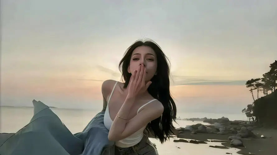 4k晚霞壁纸 - 树木 - 海边 - 礁石「哲风壁纸」