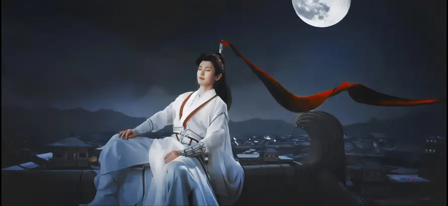 4k古装壁纸 - 古风 - 成毅 - 月夜「哲风壁纸」
