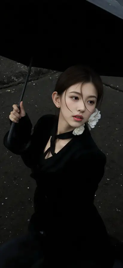 4k优雅壁纸 - 美女 - 雨中 - 雨伞「哲风壁纸」
