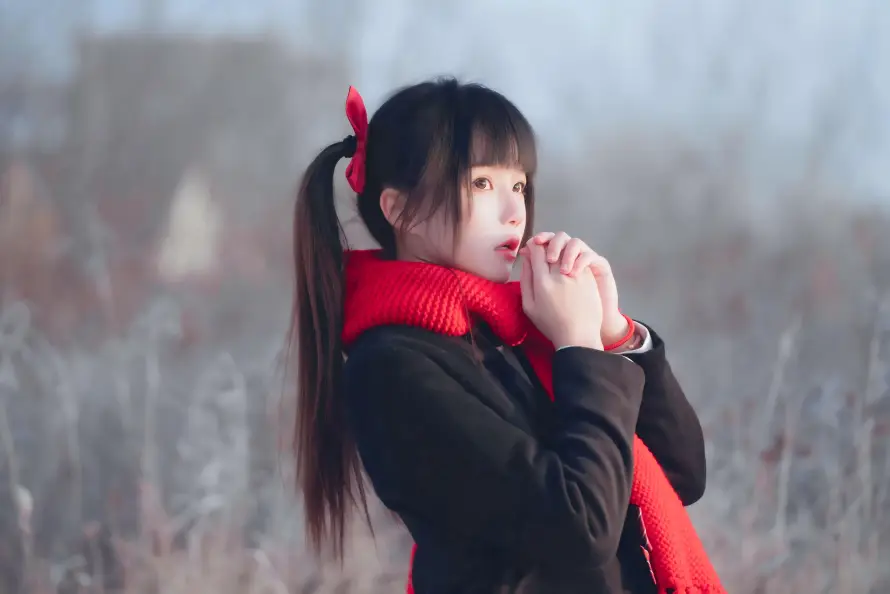 4k冬季壁纸 - 冬日 - 少女 - 户外「哲风壁纸」