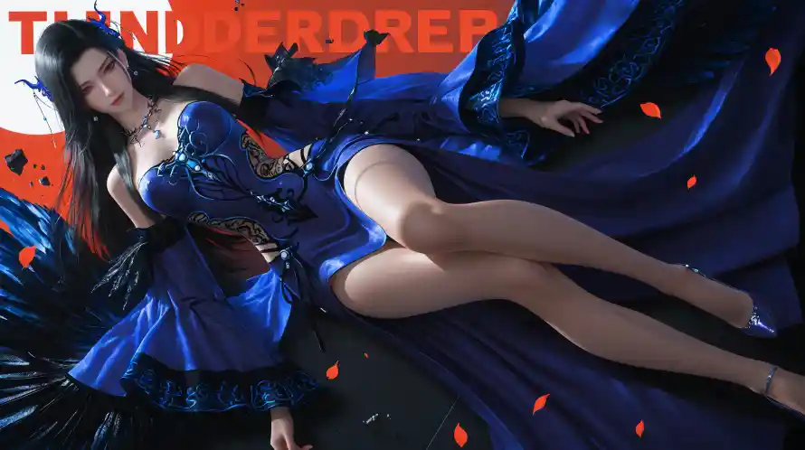 6k花瓣壁纸-潮妖女和躺姿-动漫角色热门的壁纸「哲风壁纸」
