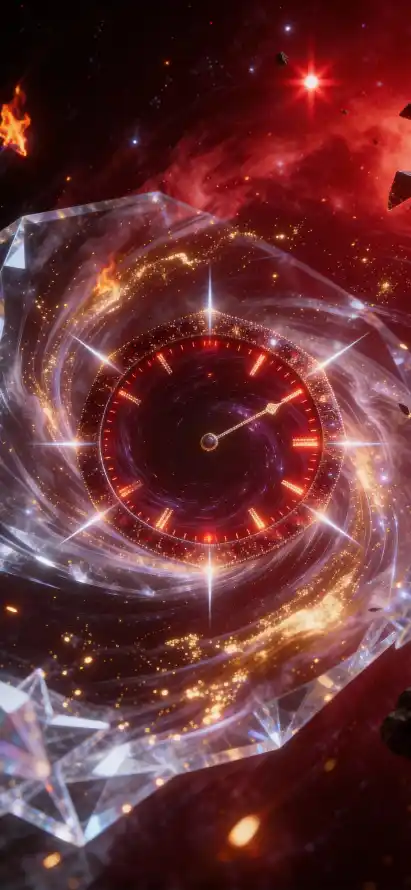 4k未来感壁纸 - 动态光影 - 发光时钟 - 宇宙时钟「哲风壁纸」