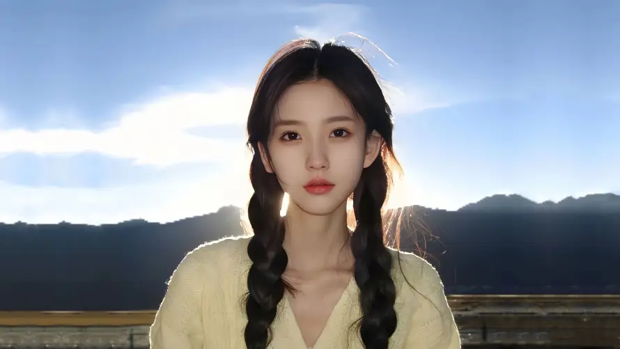 4k休闲壁纸-双麻花辫 - 少女-自然风景热门的壁纸「哲风壁纸」