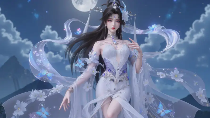 4k云朵壁纸 - 仙侠 - 仙气 - 夜空「哲风壁纸」