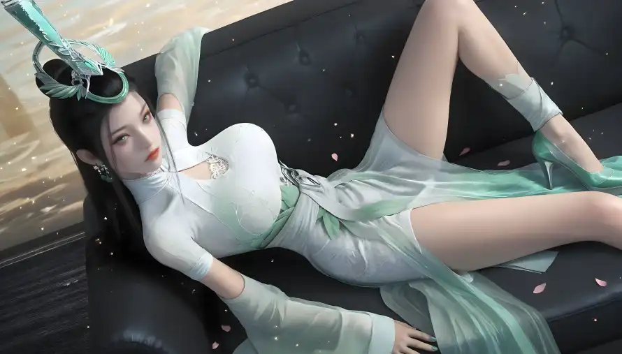 5k花瓣壁纸-陆嫁嫁与优雅姿态-修身服饰「哲风壁纸」