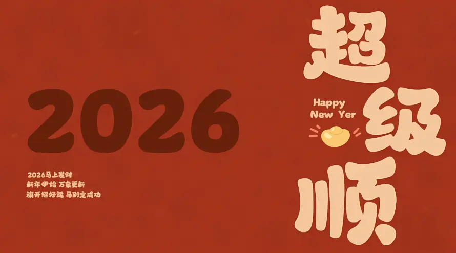 4k喜庆壁纸 - 简约 - 吉祥话 - 暖色调「哲风壁纸」