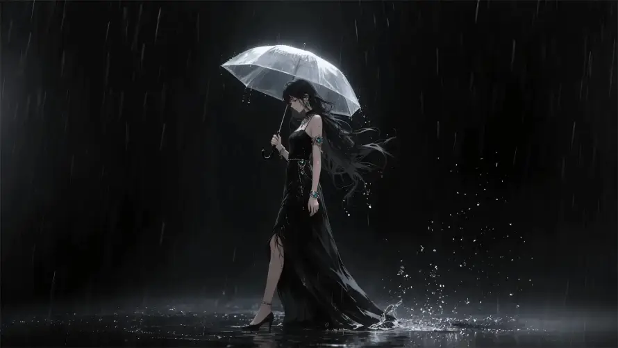 4k壁纸壁纸 - 撑伞 - 水花 - 电脑「哲风壁纸」