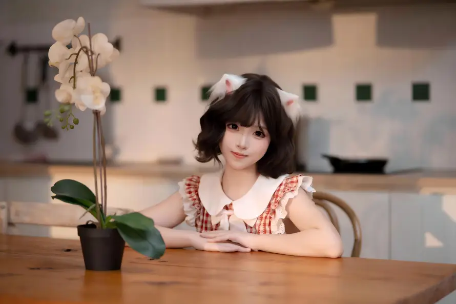 4k兰花壁纸 - 发饰 - 可爱 - 女仆「哲风壁纸」