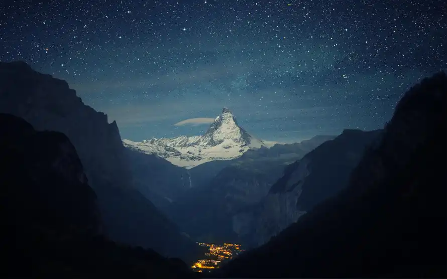 4k壁纸壁纸 - 夜晚 - 夜景 - 山脉「哲风壁纸」