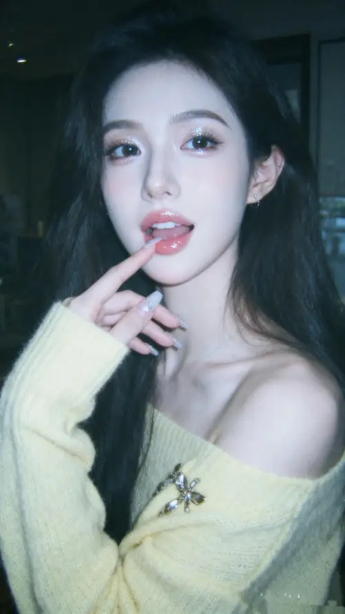 4k暗调壁纸 - 红唇 - 美女 - 长发「哲风壁纸」