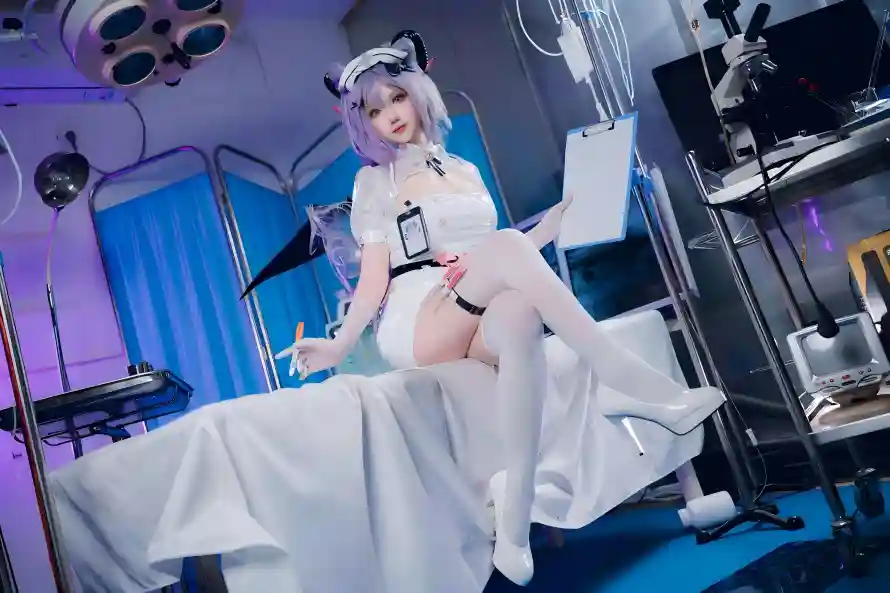 4k猫耳壁纸 - 白袜 - 紫发 - 美女「哲风壁纸」