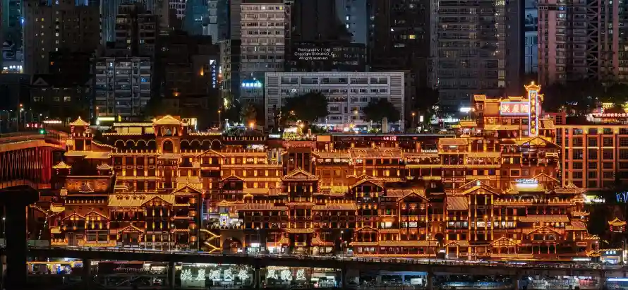 4k夜景壁纸-古建筑壁纸和山城-两江四岸热门的壁纸「哲风壁纸」