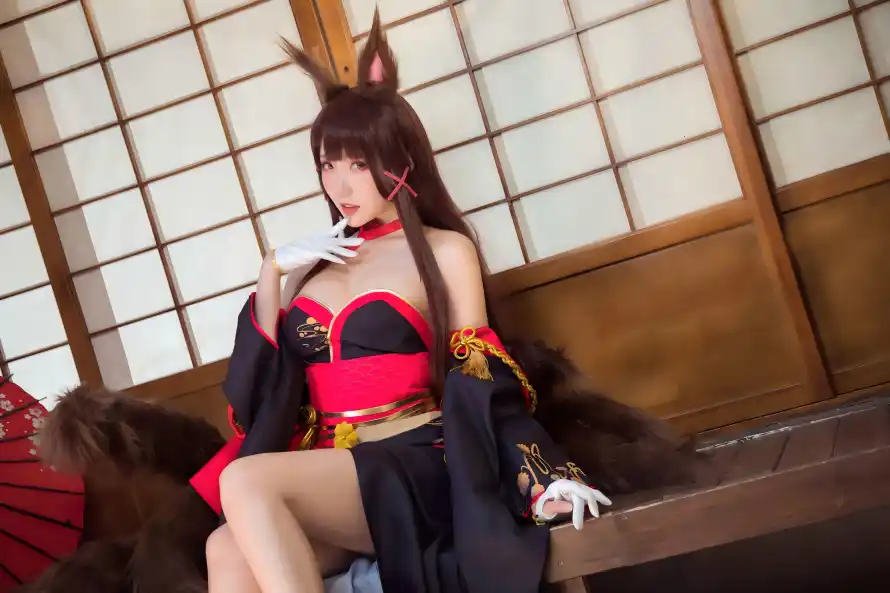 4k兽耳壁纸 - 和服 - 坐姿 - 红衣「哲风壁纸」