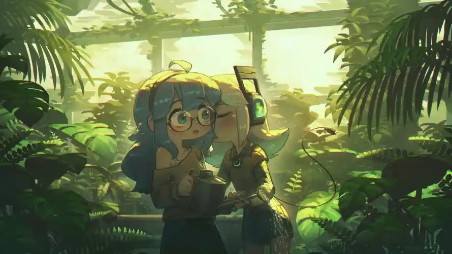 3k少女壁纸-植物园 - 温室-动漫少女热门的壁纸「哲风壁纸」