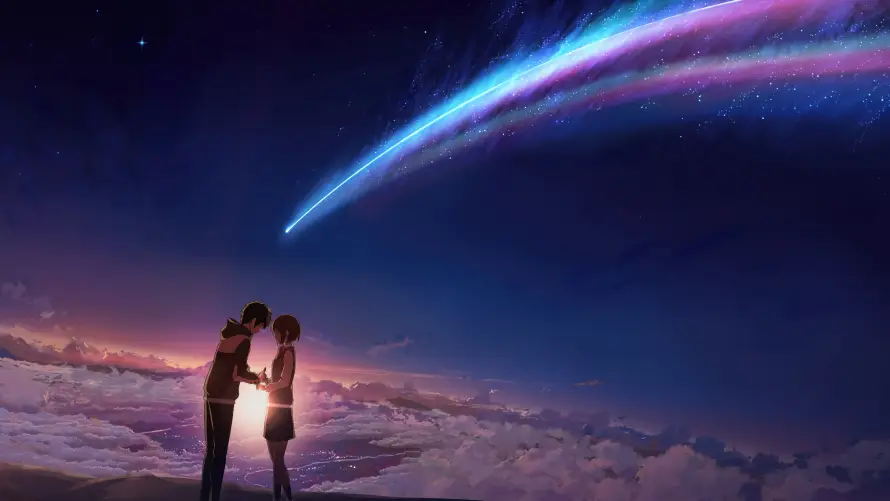 4k云层壁纸 - 夜空 - 彗星 - 情侣「哲风壁纸」