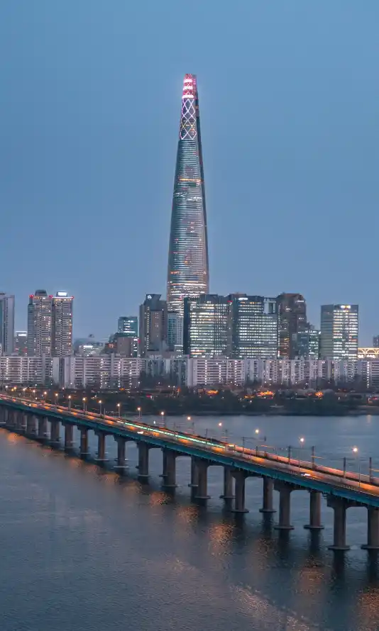 4k夜景壁纸 - 桥梁 - 韩国 - 首尔「哲风壁纸」