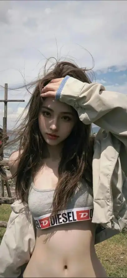 4k户外壁纸 - 美女 - 草地 - 蓝天「哲风壁纸」