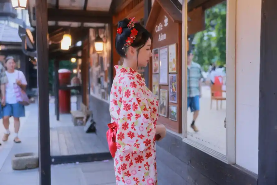 4k写真壁纸 - 和服 - 灯笼 - 行人「哲风壁纸」