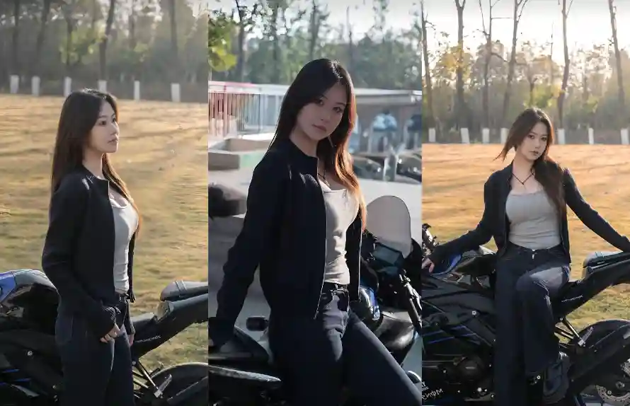2k女性壁纸-摩托车 - 黑衣-壁纸推荐「哲风壁纸」