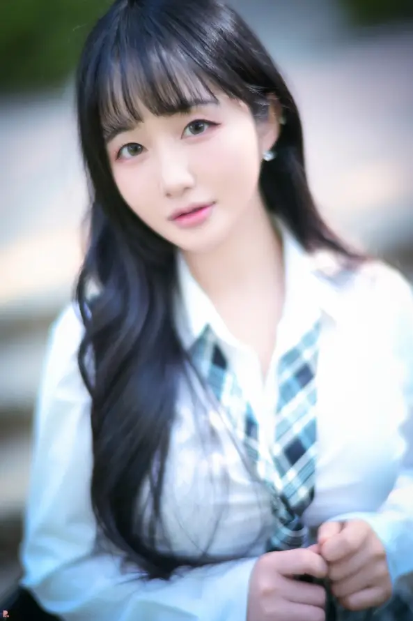 4k女生壁纸 - 格子 - 淡妆 - 清纯「哲风壁纸」