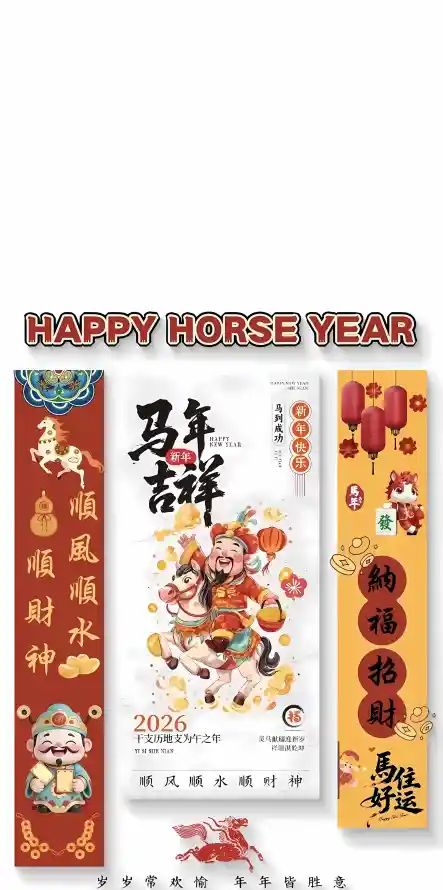 4k喜庆壁纸 - 对联 - 年货 - 春节「哲风壁纸」