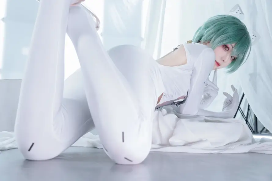 4k室内壁纸 - 小猫 - 少女 - 白色「哲风壁纸」
