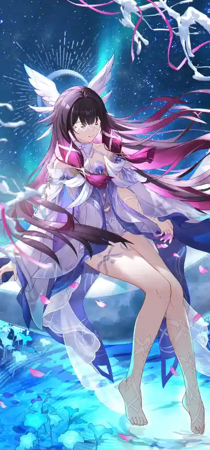 4k原神壁纸 - 少女 - 赤脚 - 飘带「哲风壁纸」