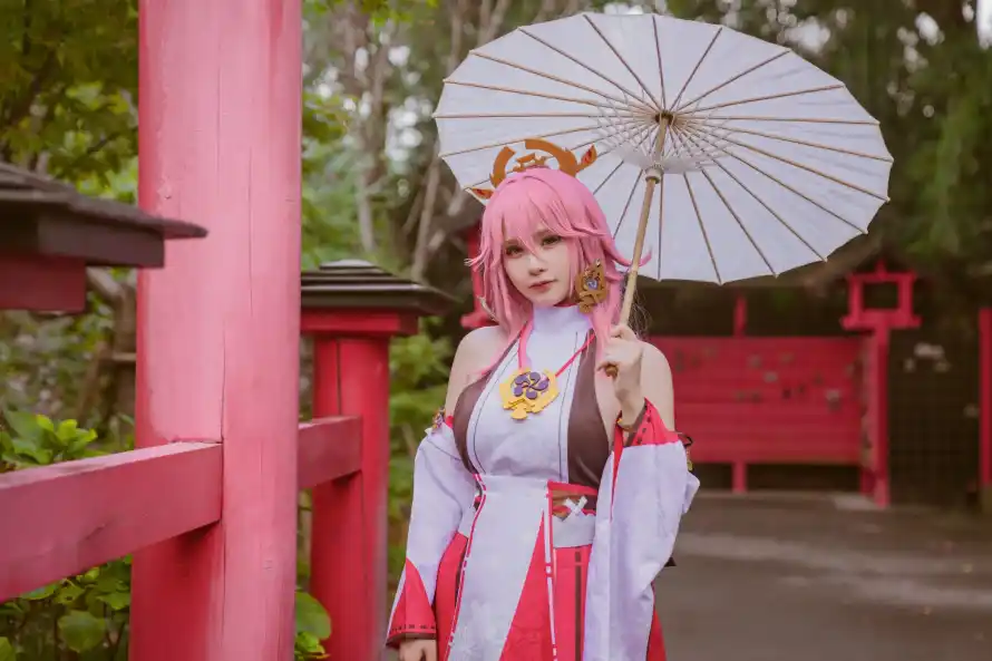4k原神壁纸 - 和服 - 户外 - 粉色「哲风壁纸」