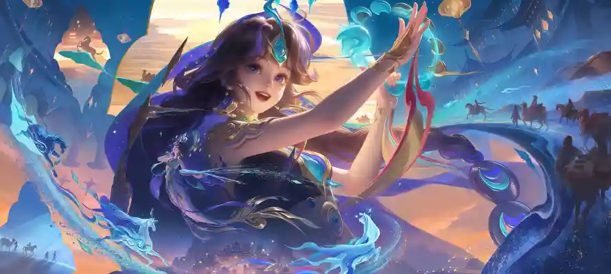 4k微笑壁纸-朵莉亚 - 长发-华丽服饰免费下载「哲风壁纸」