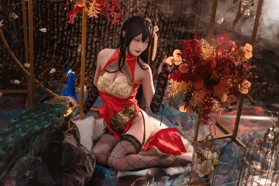 4k古风壁纸 - 孔雀 - 科幻 - 网袜「哲风壁纸」