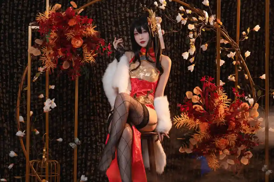 4k古风壁纸 - 旗袍 - 科幻 - 红衣「哲风壁纸」